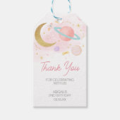 2月と星の誕生日パーティーメッセージカード ギフトタグ (正面)