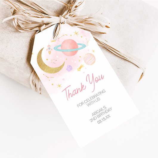 2月と星の誕生日パーティーメッセージカード ギフトタグ