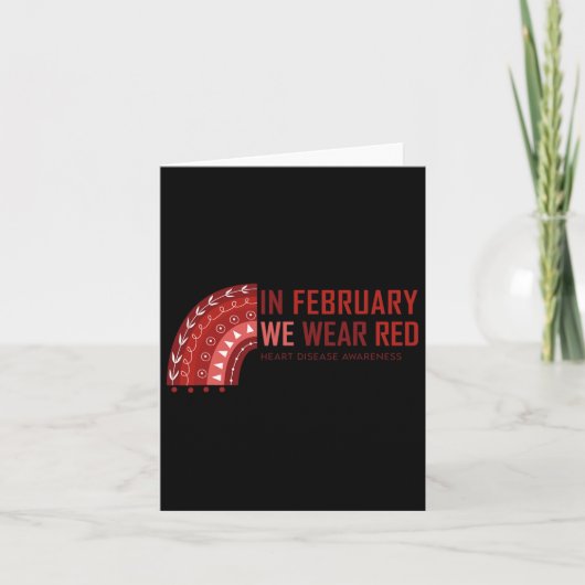2月に我々衣服レッド。ハート病認識度 カード (正面)