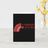 2月に我々衣服レッド。ハート病認識度 カード (黄色い花)