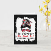 2月に我々衣服赤メッシーバンハート病Aw カード (黄色い花)