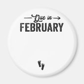 2月に支払いベビー発表の妊娠ギフト マグネット (正面)