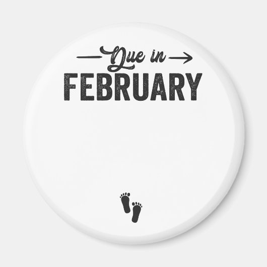 2月に生まれる赤ちゃんおめでとう妊娠プレゼント マグネット (正面)