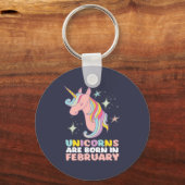 2月に生まれユニックスがかわいい誕生日の女の子 キーホルダー (正面)