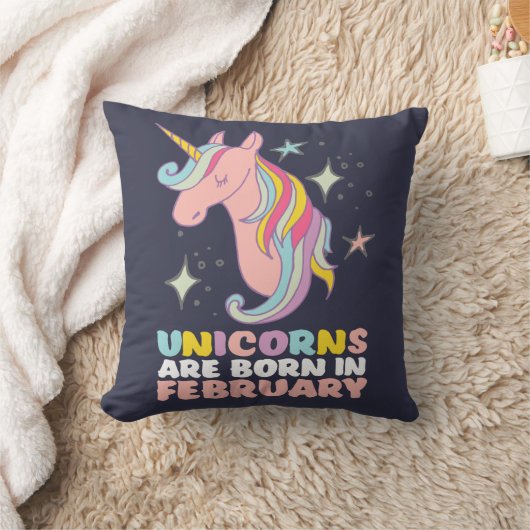 2月に生まれユニックスがかわいい誕生日の女の子 クッション (ブランケット)