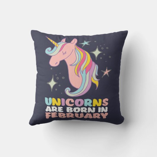 2月に生まれユニックスがかわいい誕生日の女の子 クッション (裏面)