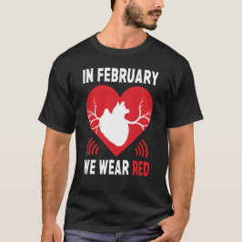 2月に赤を着よう ハートディシーズアウェアネス Tシャツ