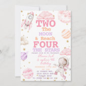 2月に達し、4つ星の第2の4番目の誕生日 招待状 (正面)