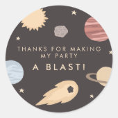 2月のキッズアウタースペース誕生日の好意 ラウンドシール (正面)