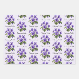 2月のスミレの花 ラッピングペーパーシート