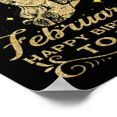 2月のハッピーバースデーに女生まれ女の女王がいた ポスター (角)