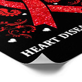 2月のハート病認識度の赤ハート ポスター (角)