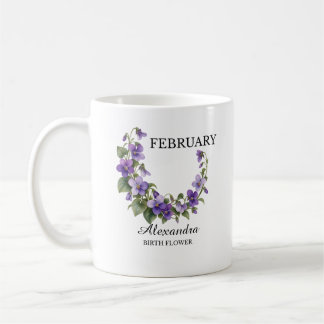 2月のバイオレットの誕生花 コーヒーマグカップ