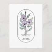 2月のバイオレットの誕生花  ポストカード (正面)