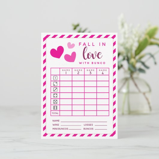 2月のバンコ フォール イン ラブ 両面スコアカード 招待状 (スタンド正面)