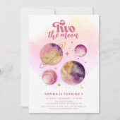 2月のピンクの女の子2nd誕生日 招待状 (正面)