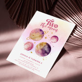 2月のピンクの女の子2nd誕生日 招待状