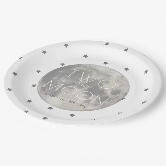 2月のホワイトシルバーボーイ2nd誕生日 ペーパープレート (アングル)