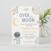 2月の外側スペースブルーベビーシャワーパーティー 招待状 (スタンド正面)