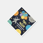 2月の外側宇宙ブルー2nd誕生日パーティー スタンダードカクテルナプキン (角)