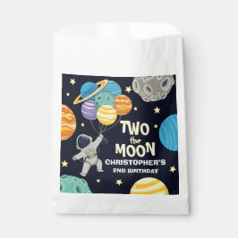 2月の外側宇宙ブルー2nd誕生日パーティー フェイバーバッグ