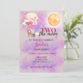 2月の女の子の動物バルーン2番目の誕生日 招待状 (スタンド正面)