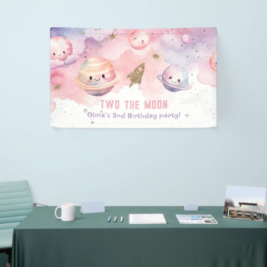 2月の女の子の惑星宇宙2nd誕生日 横断幕 (トレードショー)
