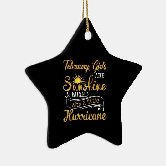 2月の女の子は日差しの混合の小さなハリケーン セラミックオーナメント (右)