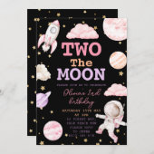 2月の女の子宇宙2nd誕生日 招待状 (正面/裏面)