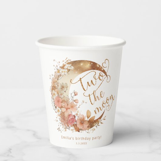 2月の女の子2番目の誕生日パーティー 紙コップ (裏面)