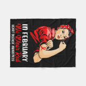 2月の女性We衣服レッド – ハート病阿波 フリースブランケット (正面(横))