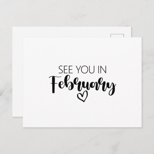 2月の妊娠の告知であなたを参照 ポストカード (正面/裏面)