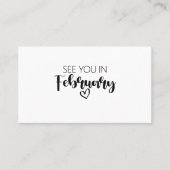 2月の妊娠の告知であなたを参照 名刺 (正面)