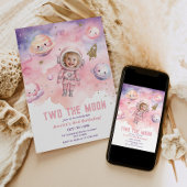 2月の宇宙の女の子の宇宙飛行士の誕生日 招待状