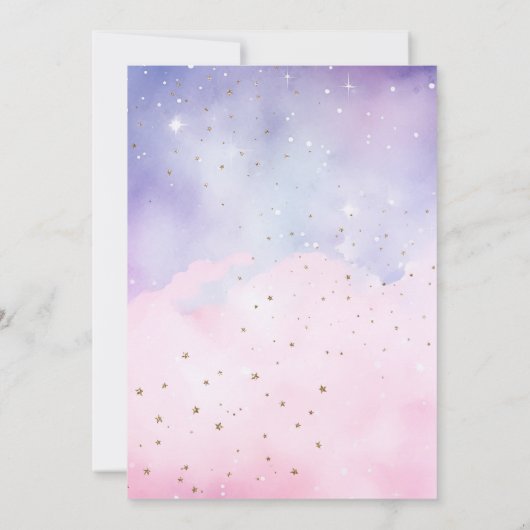 2月の宇宙の女の子の宇宙飛行士の誕生日 招待状 (裏面)