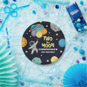 2月の宇宙の青い2番目の誕生日 ペーパープレート (パーティー)