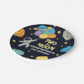 2月の宇宙の青い2番目の誕生日 ペーパープレート (アングル)