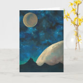2月の宇宙グリーティングカード カード (黄色い花)