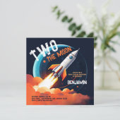 2月の宇宙ロケット惑星ボーイ第2の誕生日 招待状 (スタンド正面)