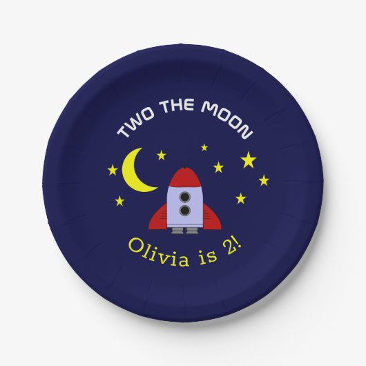 2月の宇宙ロケット船2回目の誕生日 ペーパープレート (正面)