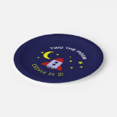2月の宇宙ロケット船2回目の誕生日 ペーパープレート (アングル)