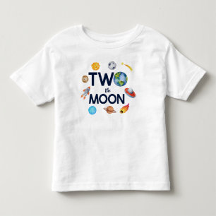 2月の宇宙惑星2nd誕生日パーティー トドラーTシャツ