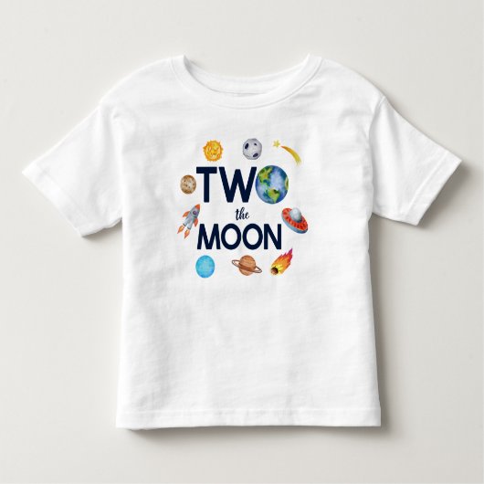 2月の宇宙惑星2nd誕生日パーティー トドラーTシャツ (正面)