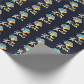 2月の宇宙月と星の宇宙飛行士 ラッピングペーパー (角)