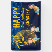 2月の宇宙2nd誕生日パーティーバナー 横断幕 (縦)