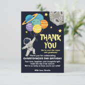 2月の惑星宇宙飛行士の誕生日パーティー サンキューカード (スタンド正面)