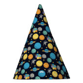 2月の月と星の宇宙飛行士誕生日 パーティーハット (右)