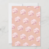 2月の桃ピンクの2番目の誕生日 招待状 (裏面)