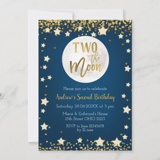 2月の海軍招待状、2番目の誕生日 招待状 (正面)