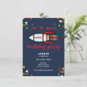 2月の男の子のスペース2nd誕生日パーティー 招待状 (スタンド正面)
